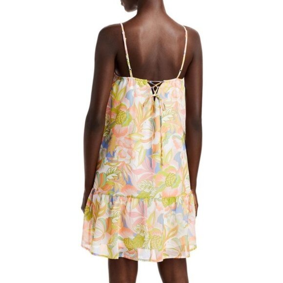 Aqua Coral Floral Print Dress‎ M - Picture 1 of 10